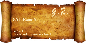 Gál Rómeó névjegykártya
